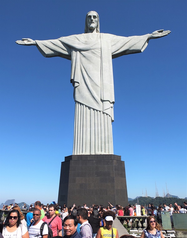 Tourists at Christ the Redeemer in Rio De Janeiro