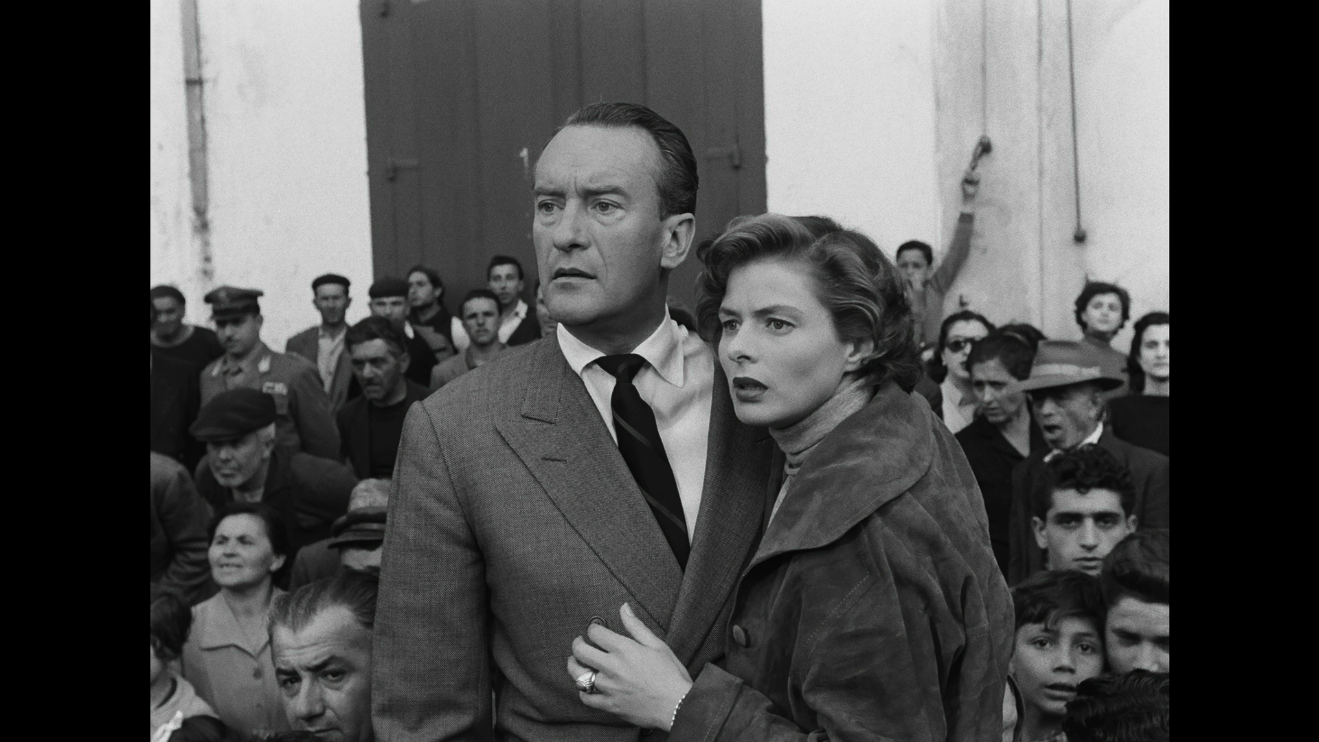 George Sanders and Ingrid Bergman in Roberto Rossolini's film Journey To Italy.