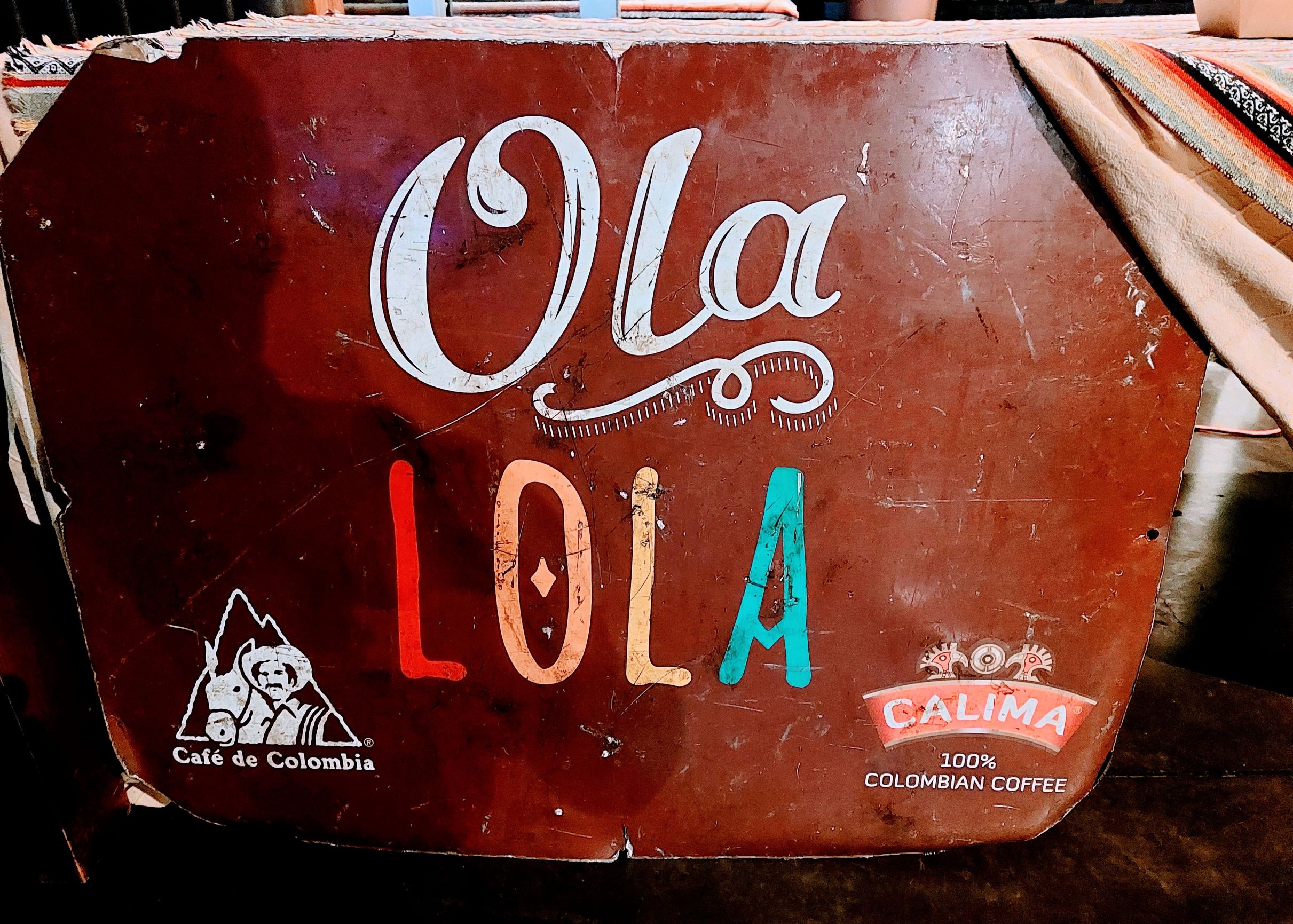 A promotional placard of Ola Lola catering firm